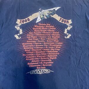 Boston Mens band T-shirt Dark Blue 2008 Tour Graphic Rock N Roll Vintage 2XXL